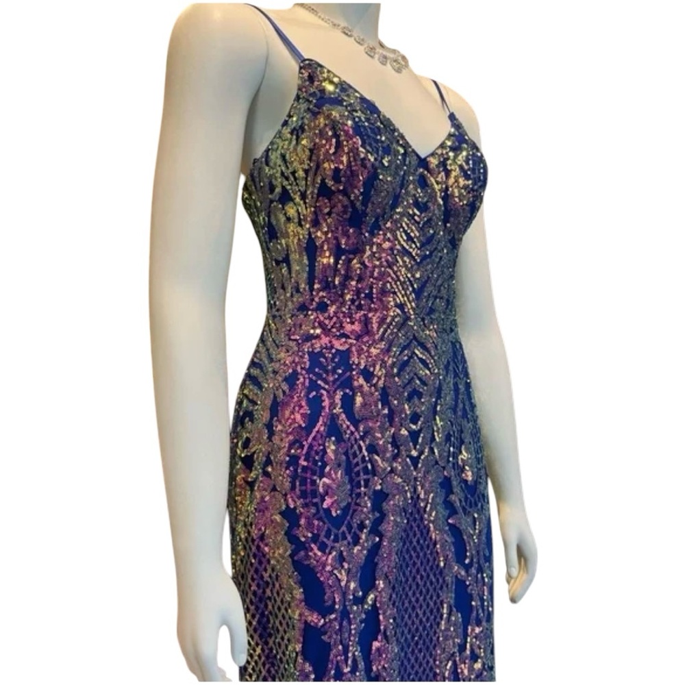 Elegant Multicolor Sequin Dress